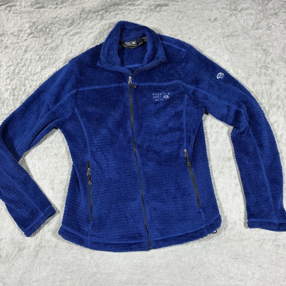 Mountain Hardwear Womens Zip Up Fleece Jacket Size M Blue Hiking Granola